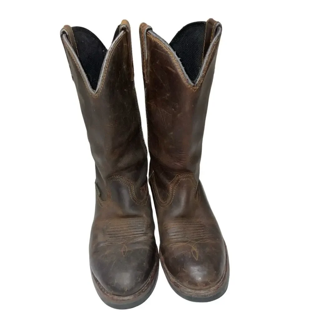 Dan Post Brown Leather Western Work Boots